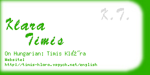 klara timis business card